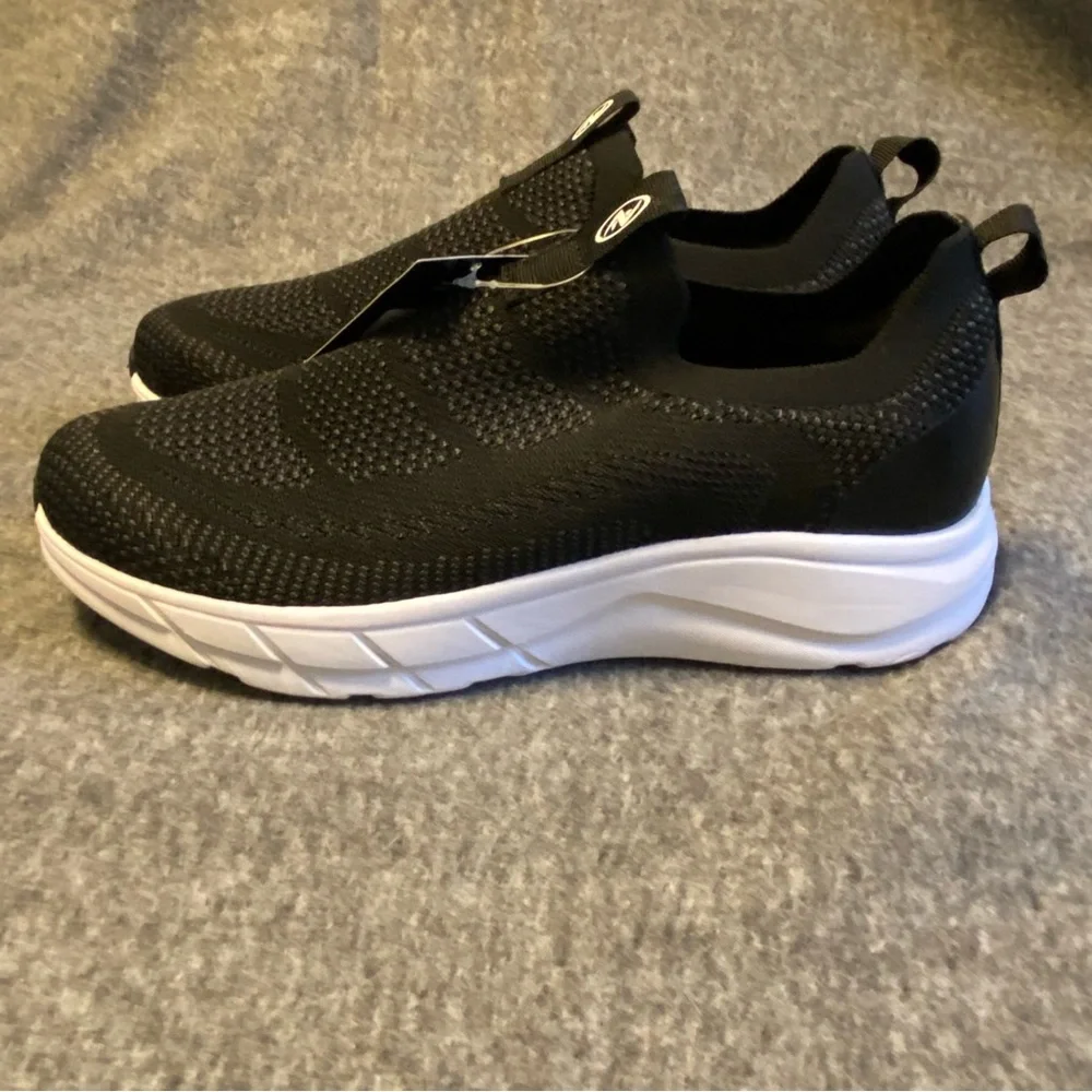 Athletic Works Shoes Mens Size Black Knit Slip-On Men's Size‎ 9 New